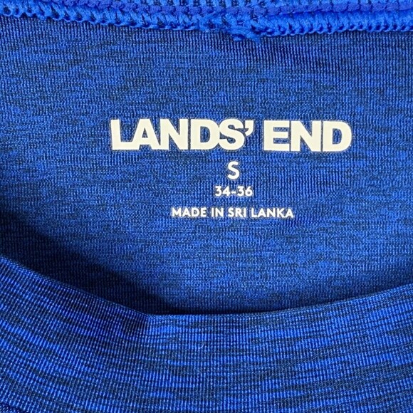 Lands End Short Sleeve Knit Top Tee Men Small Blue Space Dye Fitted - Picture 5 of 9
